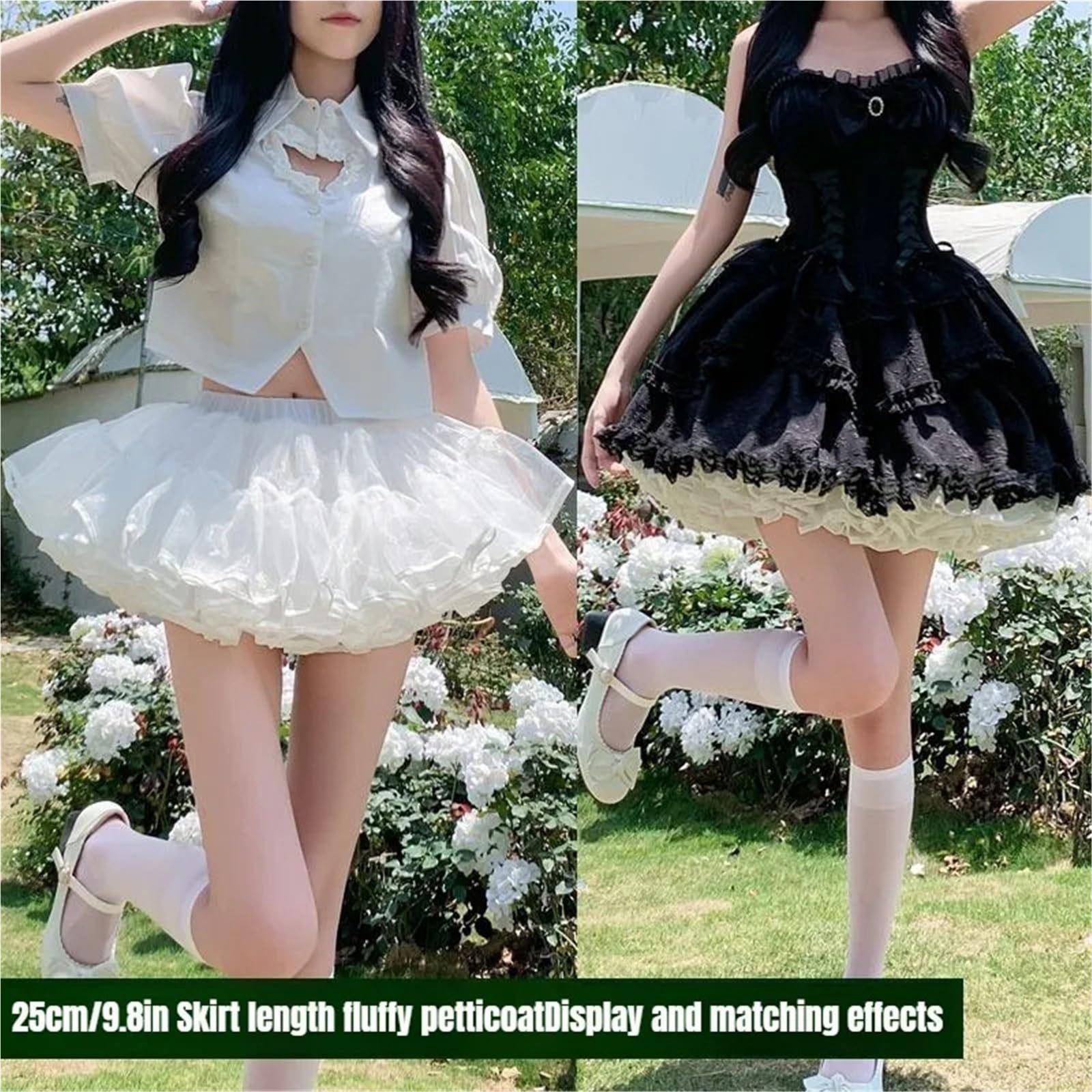 jupon court Sous-jupe Lolita bouffante en Tulle, jupon Tutu for femmes, robe de bal Cosplay Crinoline désossée