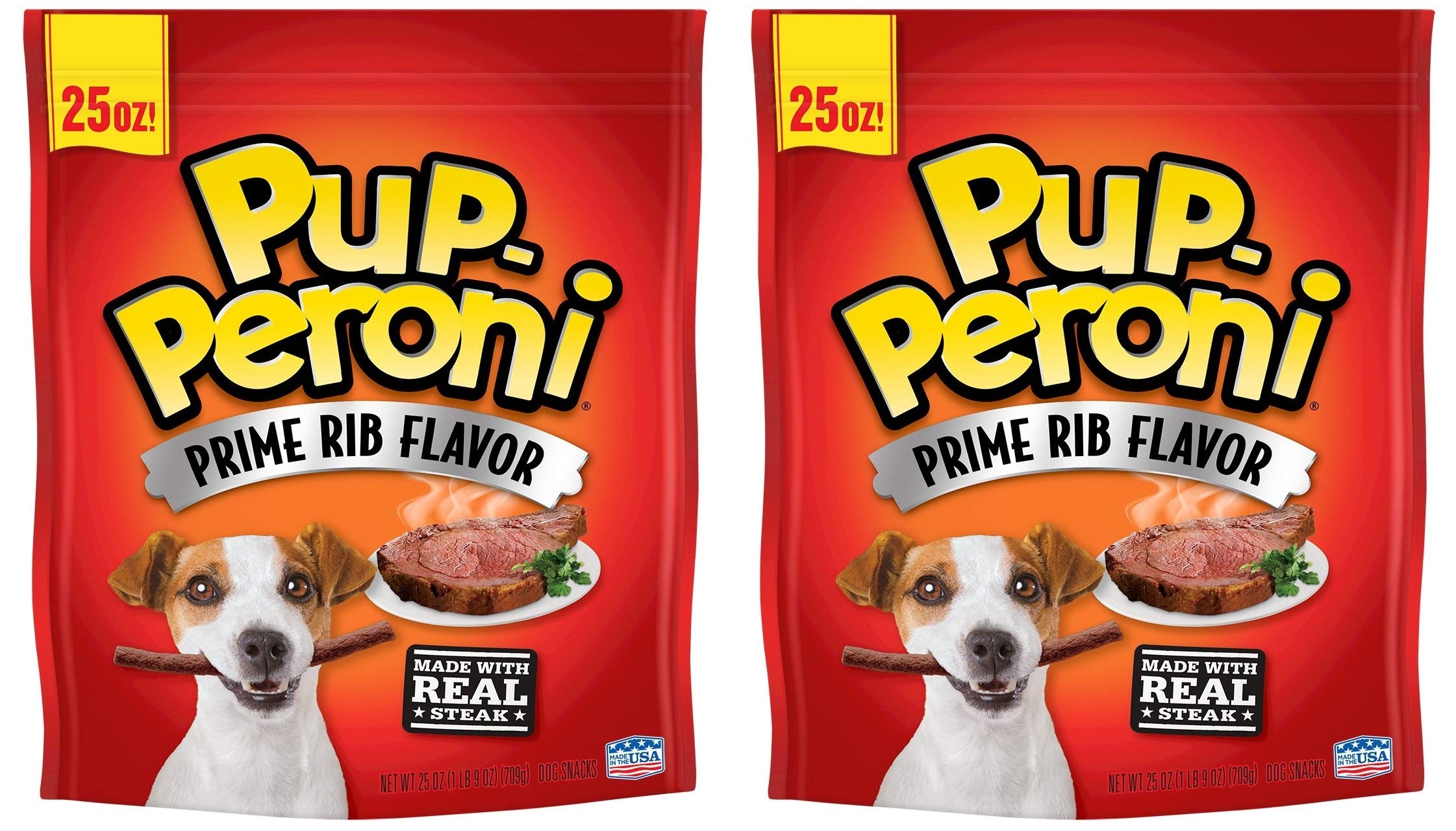 Pup-PeroniOriginal Prime Rib Flavor Dog Snacks, 25-Ounce (Pack of 2)