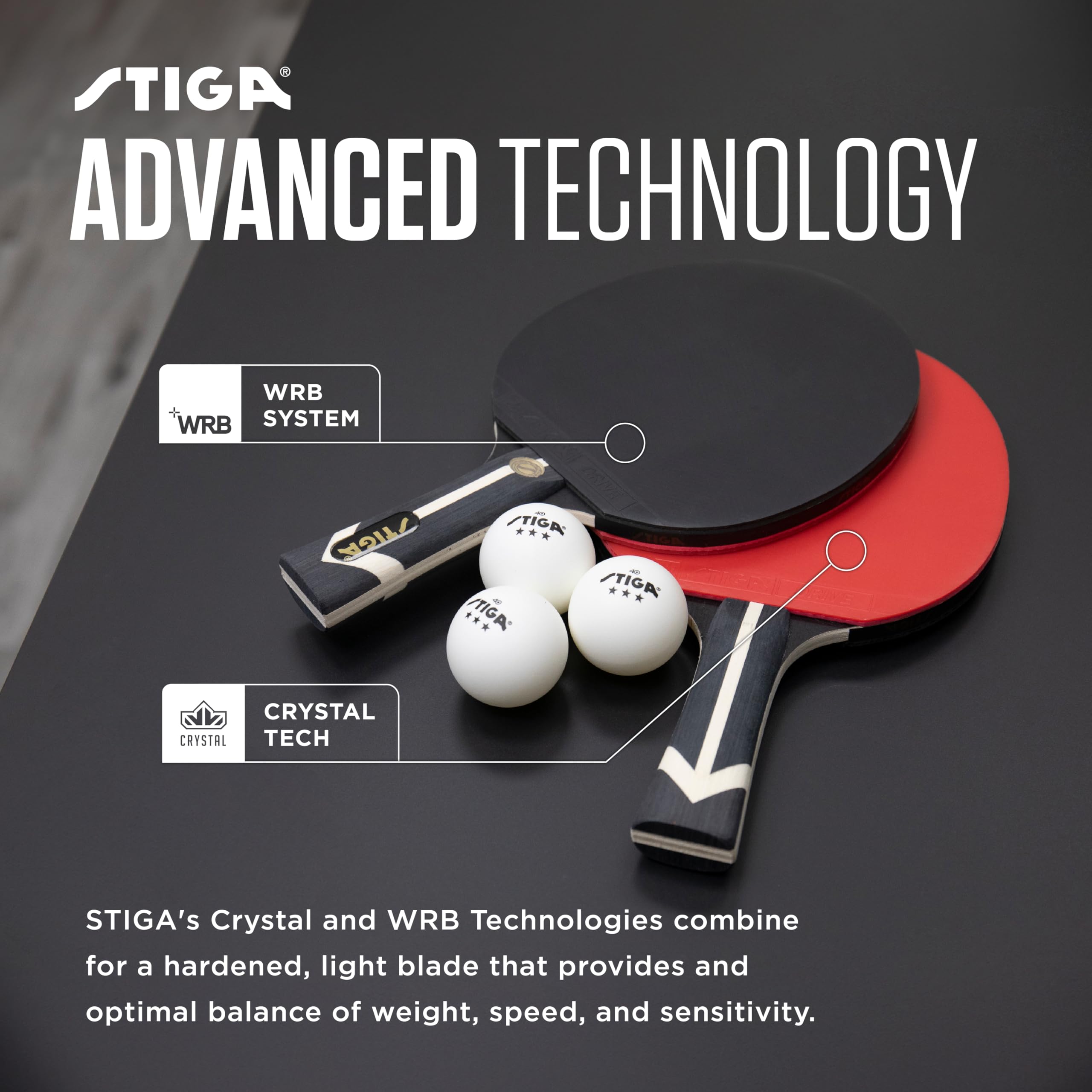 STIGA Premium 2‑Player Table Tennis Set – Includes 2 ITTF Approved Paddles, 3 White 3‑Star Ping Pong Balls & Carry Case
