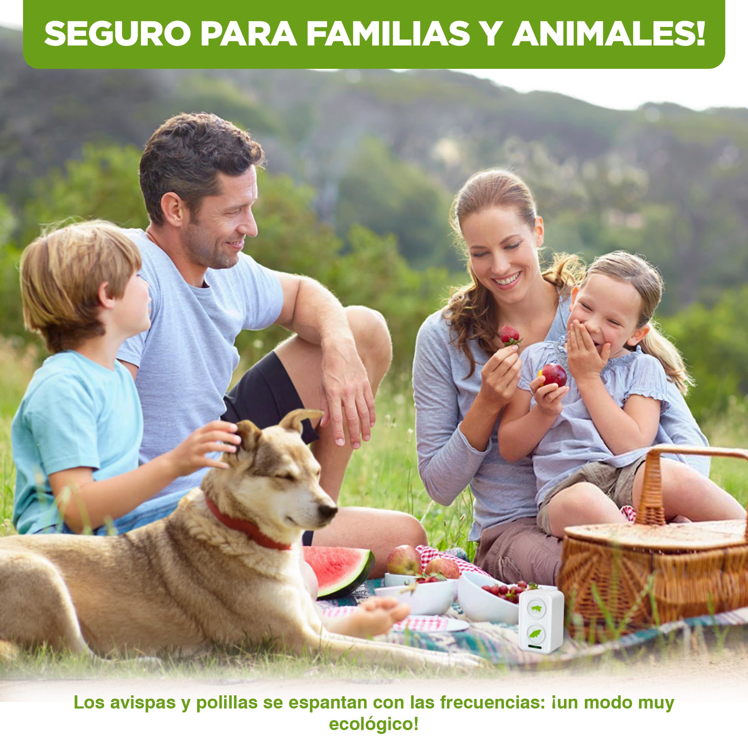 ISOTRONIC Repelente para Avispas y polillas: protección Natural contra Avispas con ultrasonido y frecuencia alterna; Repelente de polillas con un Alcance Efectivo de 50 m² (1 Unidad).