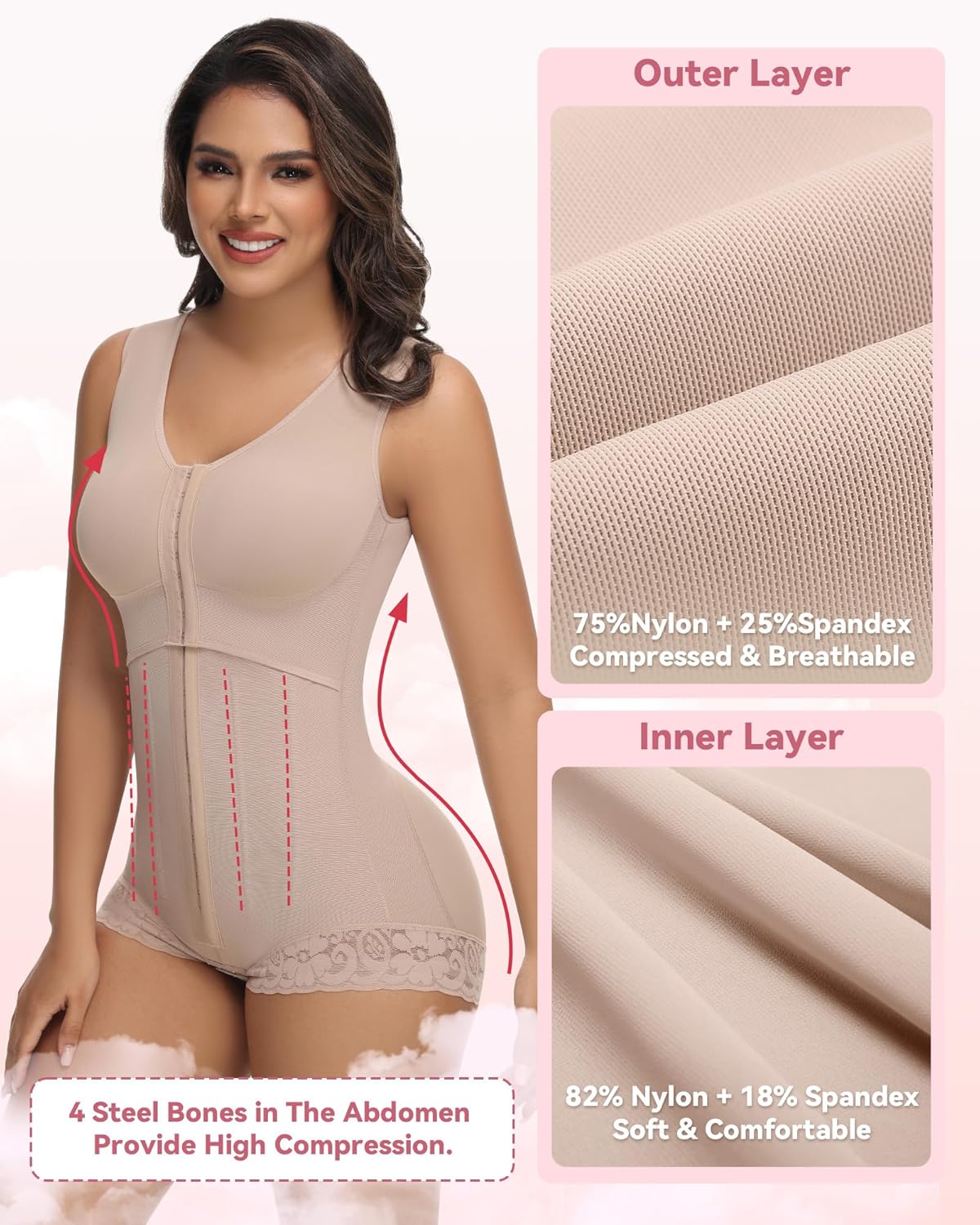 SHAPSHE Fajas Colombianas Moldeadoras BBL Post Surgery Stage 2/3 Body Shaper Tummy Control High Compression Garment Shapewear - Image 2