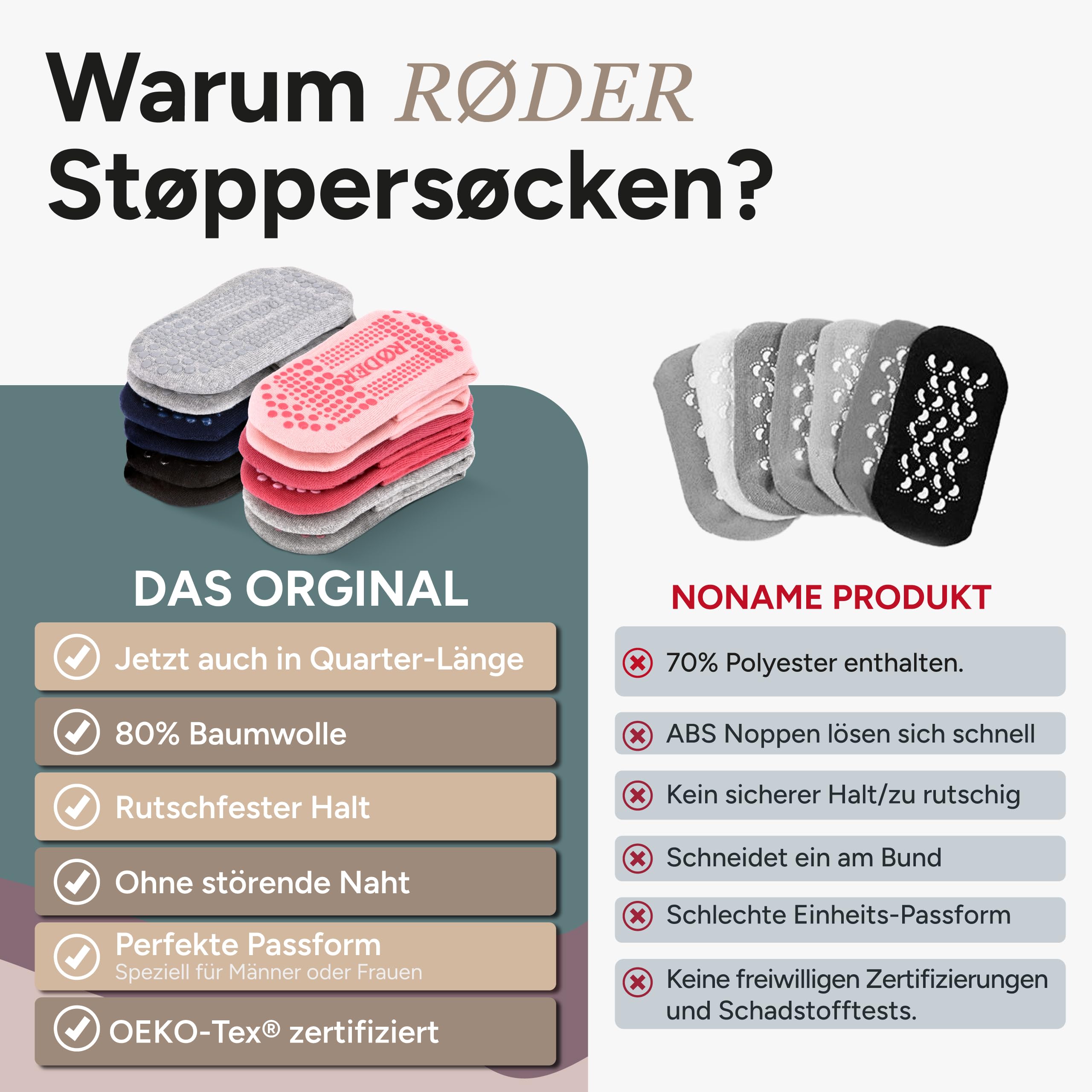 3 Paar Pilates Socken Quarter – knöchelhohe ABS-Stoppersocken mit rutschfestem Grip für Pilatesgerät & Matte – atmungsaktiv & bequem – Damen & Herren – Größen 35–50