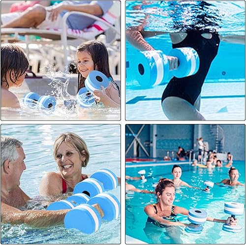 Miniatura 6 de VEAREAR 2 mancuernas de agua para ejercicios aeróbicos, resistentes a la piscina, mancuernas acuáticas, EVA, yoga, ejercicio, equipo de ejercicios