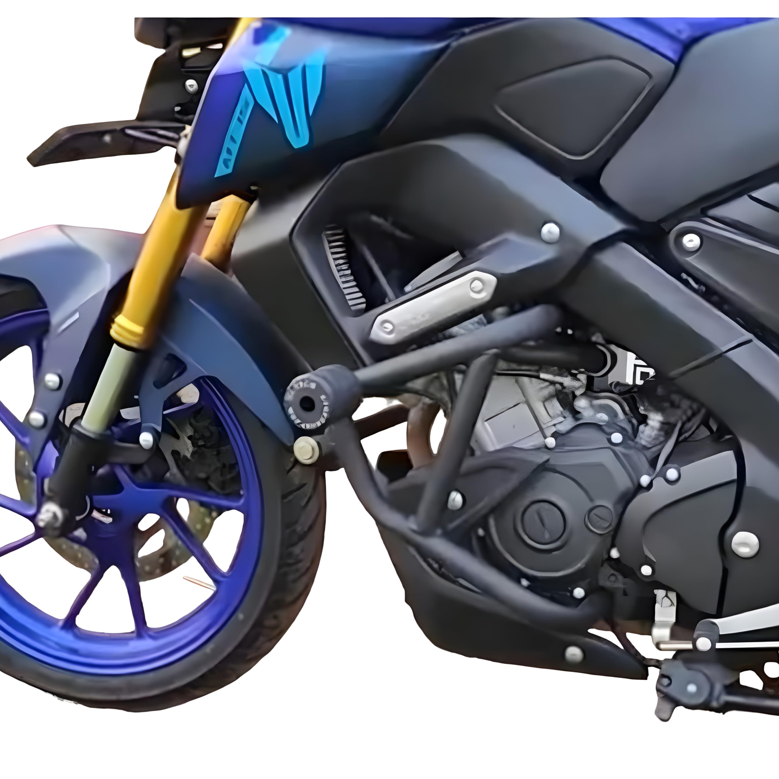 heavy quality crash guard legguard with frame slider for yam.aha mt 15 mt-15 bs4 or bs6 models