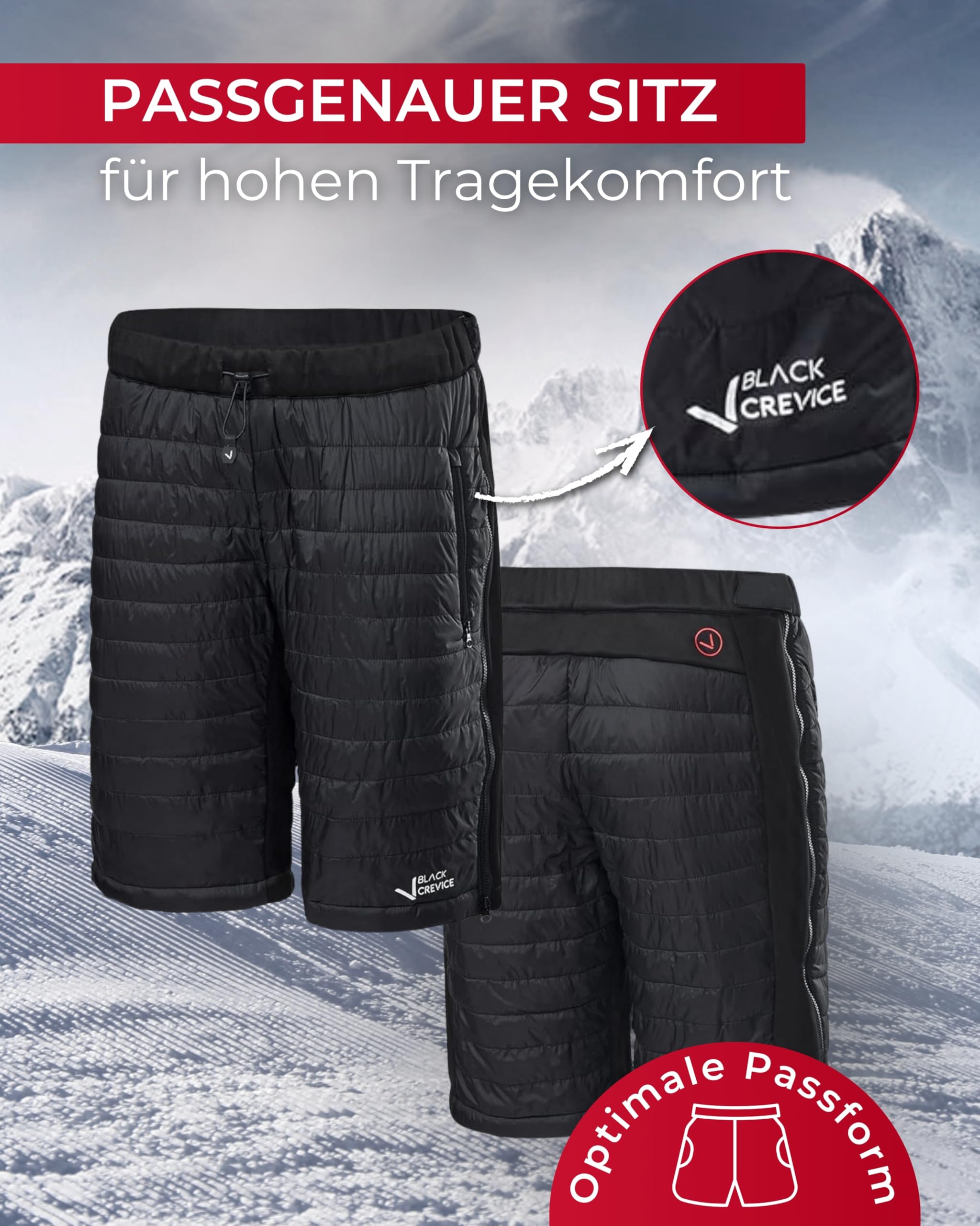 Black Crevice Damen Isolationshose I Ski-Tourenhose Größen I atmungsaktive Damen-Skihose I elastischer Hosenbund I 100% Polyester I wasserdichte Tourenskihose