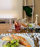 Vista 4 de KLIFA - Bonito: 14.7 y 20 onzas, juego de 8, vasos acrílicos y vasos altos para beber, sin BPA, vasos de plástico apilables, aptos para Transparente