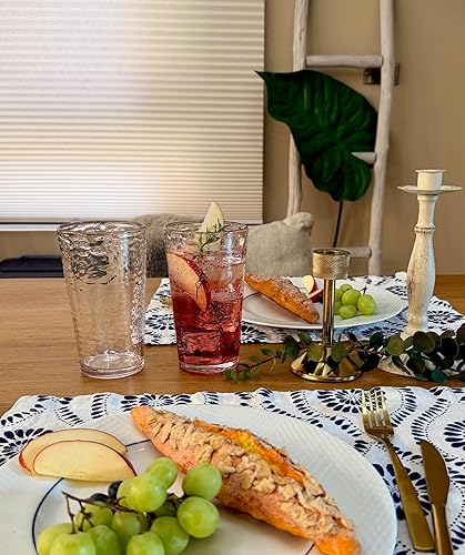 Miniatura 3 de KLIFA - Bonito 14.7 y 20 onzas, juego de 8, vasos acrílicos y vasos altos para beber, sin BPA, vasos de plástico apilables, aptos para lavavajillas,