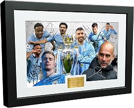 12x8 A4 2021 Premier League Champions Manchester City FC Signed Sterling Guardiola Jesus Aguero Foden Kevin De Bruyne Gundogan Dias Autographed Photo Photog