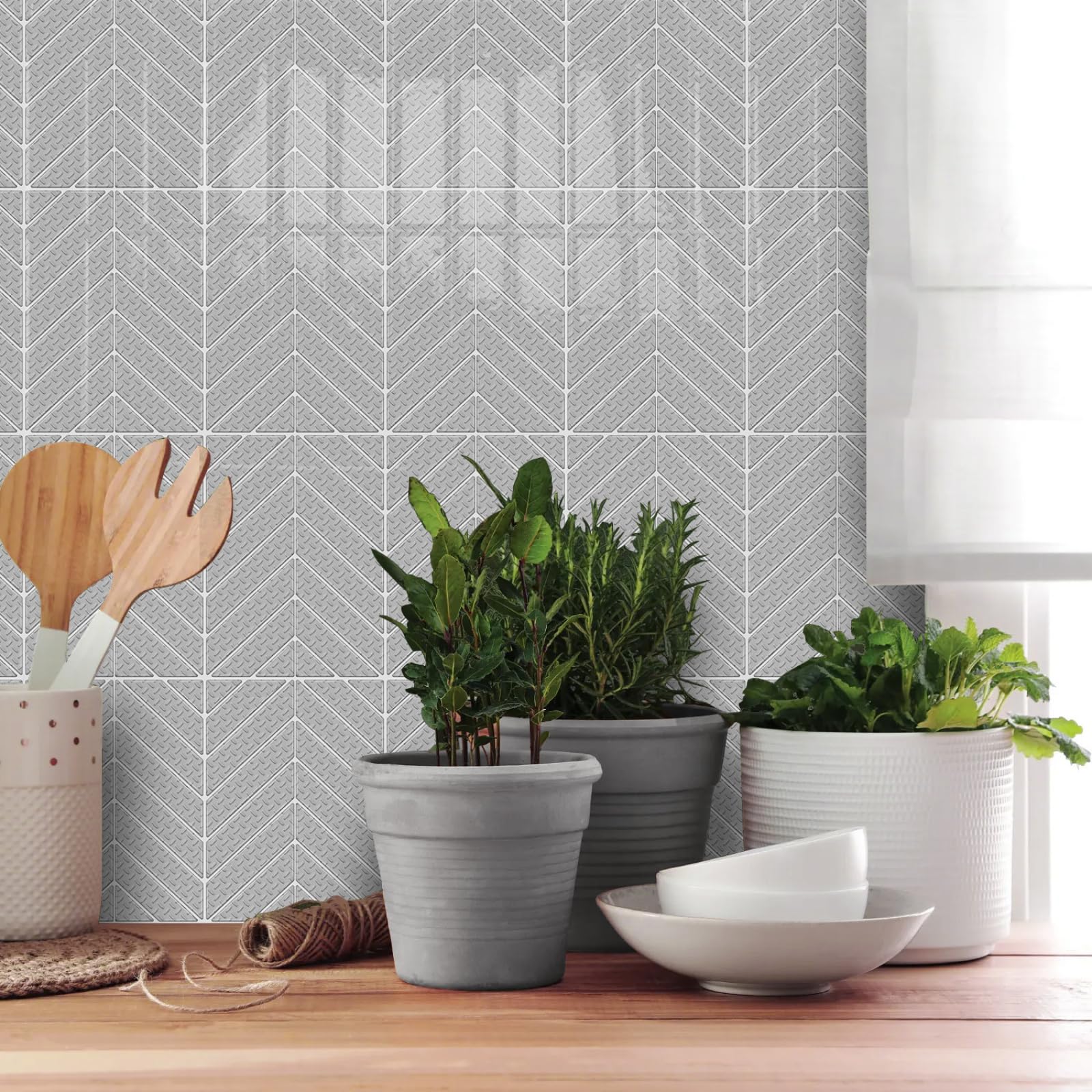 LMYSXAOZ Stick on Tiles 17x23CM Grey Tile Stickers Transfers for Bathroom Kitchen,Peel and Wall Self Adhesive Vinyl Waterproof Oil Proof Home Decor