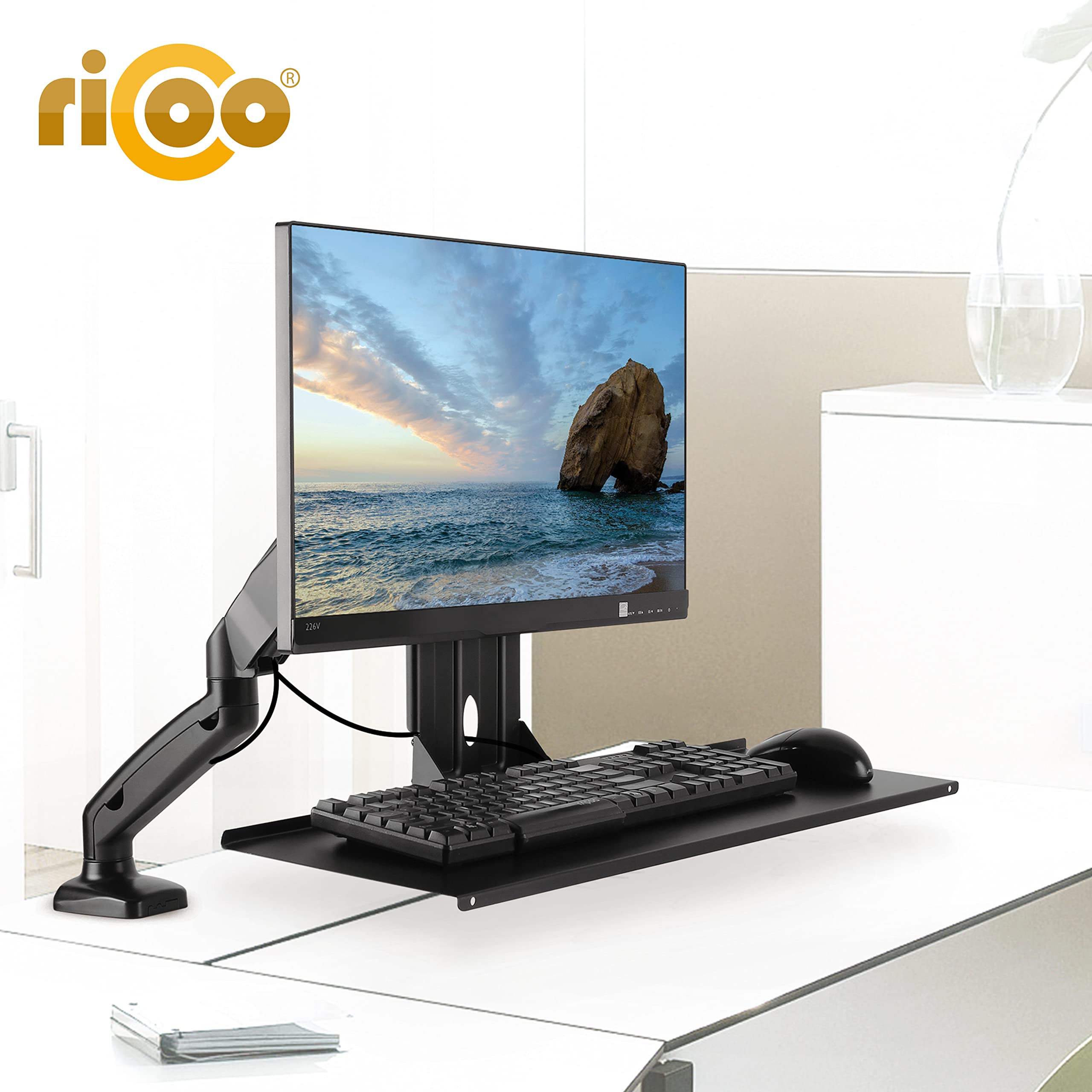 Supporto Tastiera Per Monitor PC - Compatibile VESA 75x75/100x100, In Acciaio - Foto 9