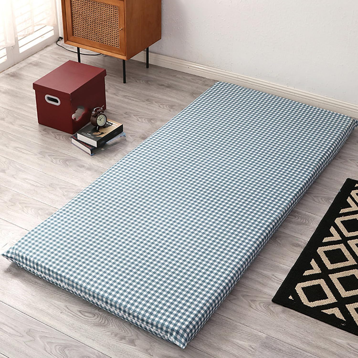LDLCYCN ,B,150x200cm/QUEEN, Futon Mattress Cover Zipper Japanese Floor Mattress Cover Tatami Mat Cover
