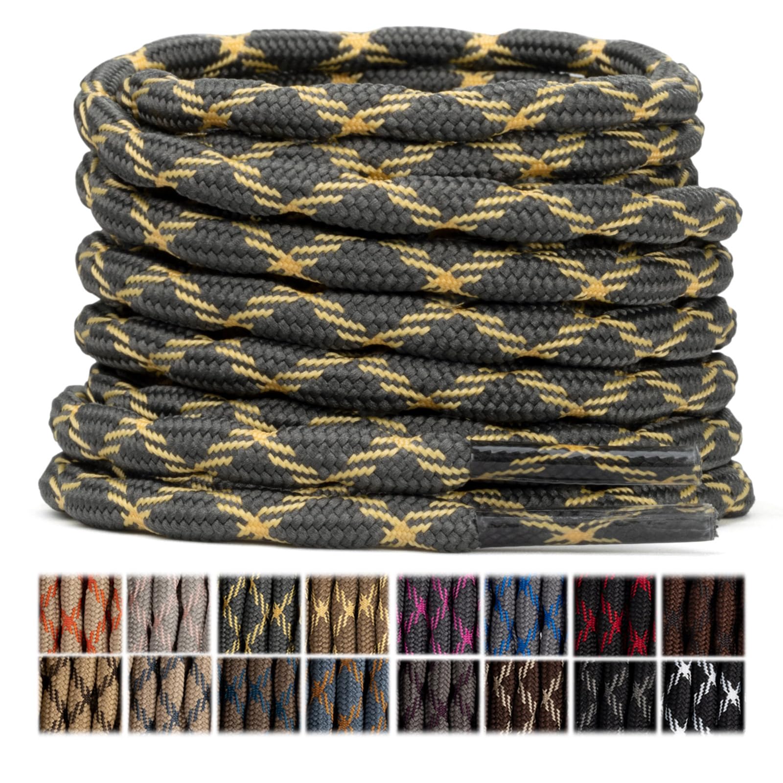 Stepace 2 Pares Cordones Redondos 4,5mm para Botas de Senderismo, Montaña y Trabajo, Cordones de Nylon Resistentes para Trekking — view 9
