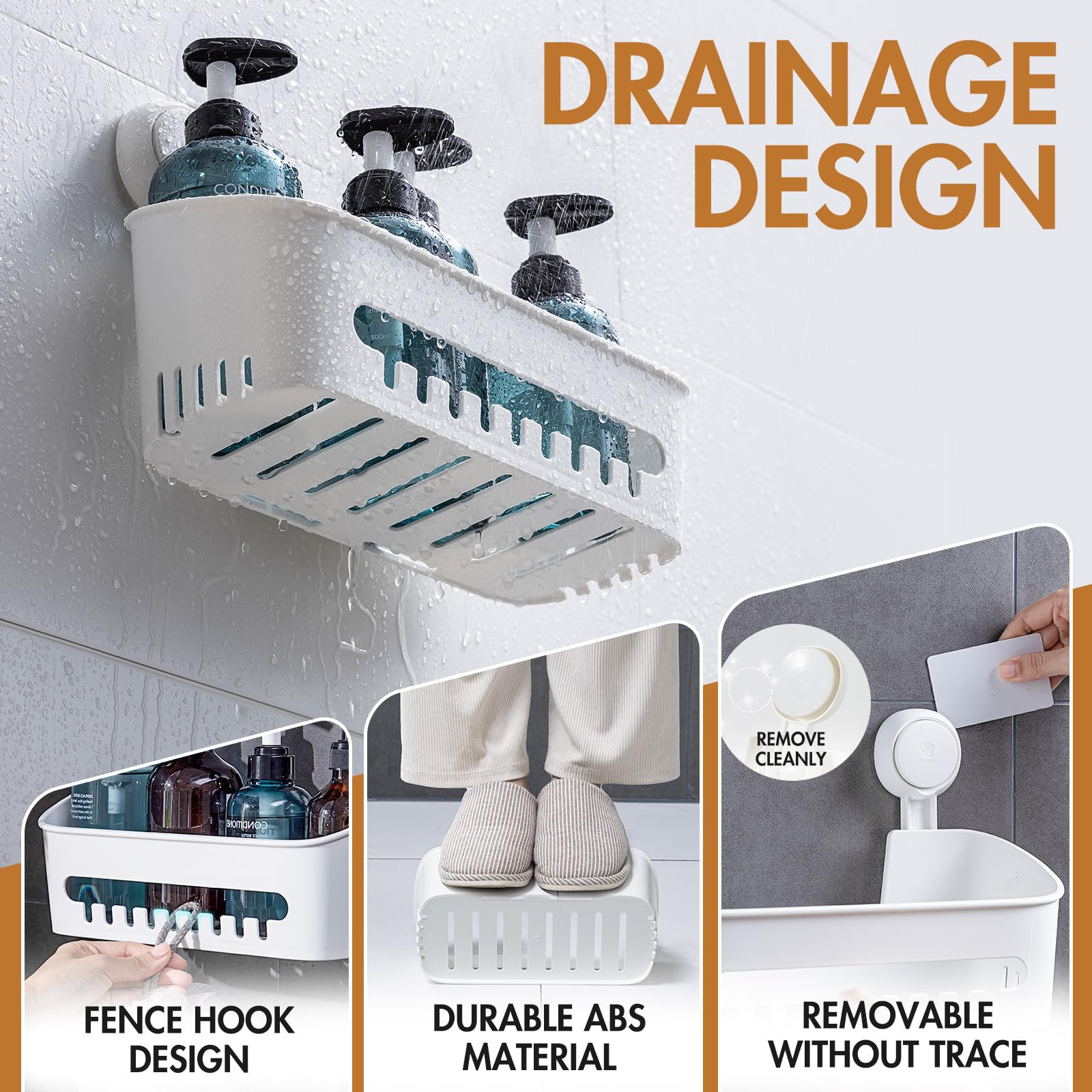 Shower Caddy Suction Cup Shower Shelf Shower Basket