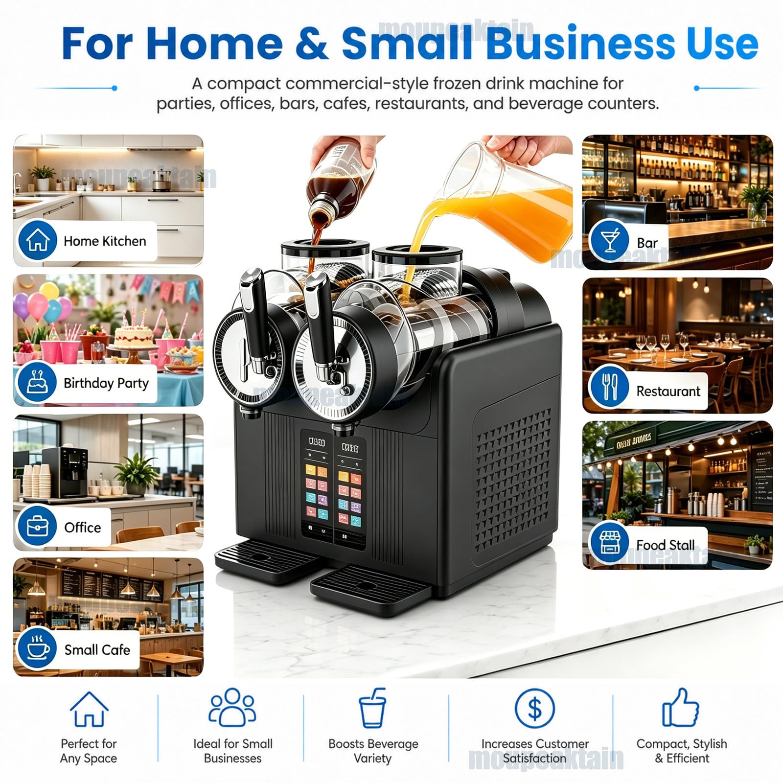 Máquina De Granizados & Helado Soft 2 En 1, Granizadora Maquina Con Doble Depósito 4l Y 6 Programas, Para Granizados, Batidos, Bebidas Frías, Helado Cremoso, Fiestas, Casa Y Cafeterías Black