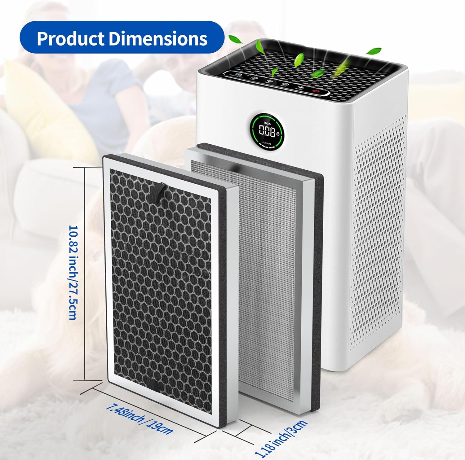 JF260 Replacement Filter Compatible with JF260 JF260S Air Purifier and AP1273 Air Purifier, 3-in-1 Filtration System H13 True HEPA Filter Activated Carbon Filter, JF260-RF Silver 4 Pack - Image 4