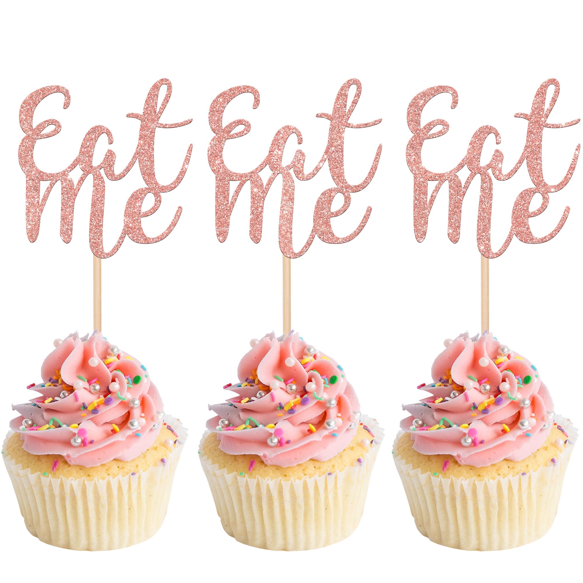 Décorations Cupcakes Alice Au Pays Des Merveilles - Lot De 36, Papier Pailleté, Cure-dents Inclus - Pour Fêtes Thème