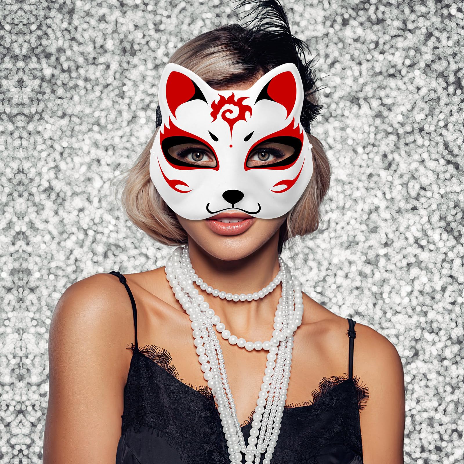 Garneck 15 Pcs Cat Mask for Kids Paint Animal Cat Mask Cosplay Costume Party Favors DIY White Animal Half Paper Fox Paper Blank