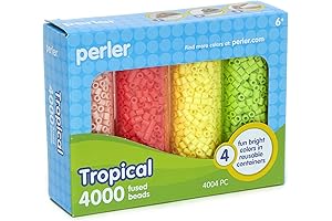 Perler 4004-Piece Tropical Glow-in-the-Dark Bead Storage Container Set