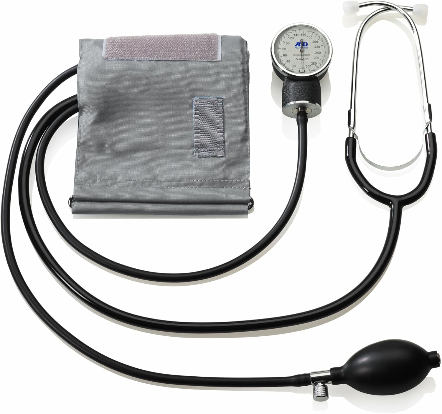 A&D Medical Professional Aneroid Sphygmomanometer UA-101 with Stethoscope & Adult Cuff (25-36cm / 10-14″ Range), Blood Pressure Machine with Case