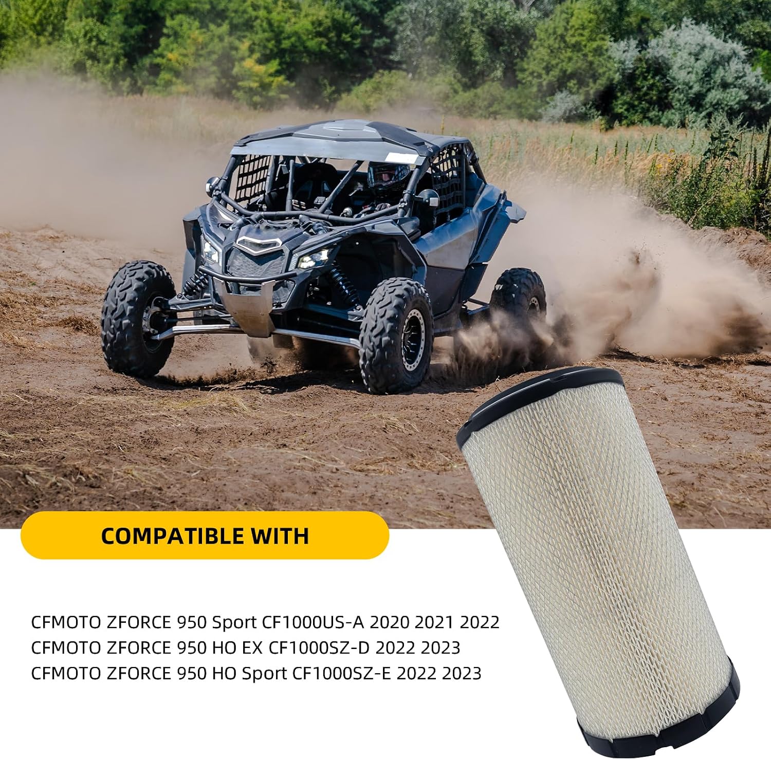 0JYA-112000-30001 Air Filter Compatible with CFMOTO 2020-2022 ZFORCE 950 Sport, 2022-2023 ZFORCE 950 HO Sport and ZFORCE 950 HO EX, Replaces 0JYA-112000-30000