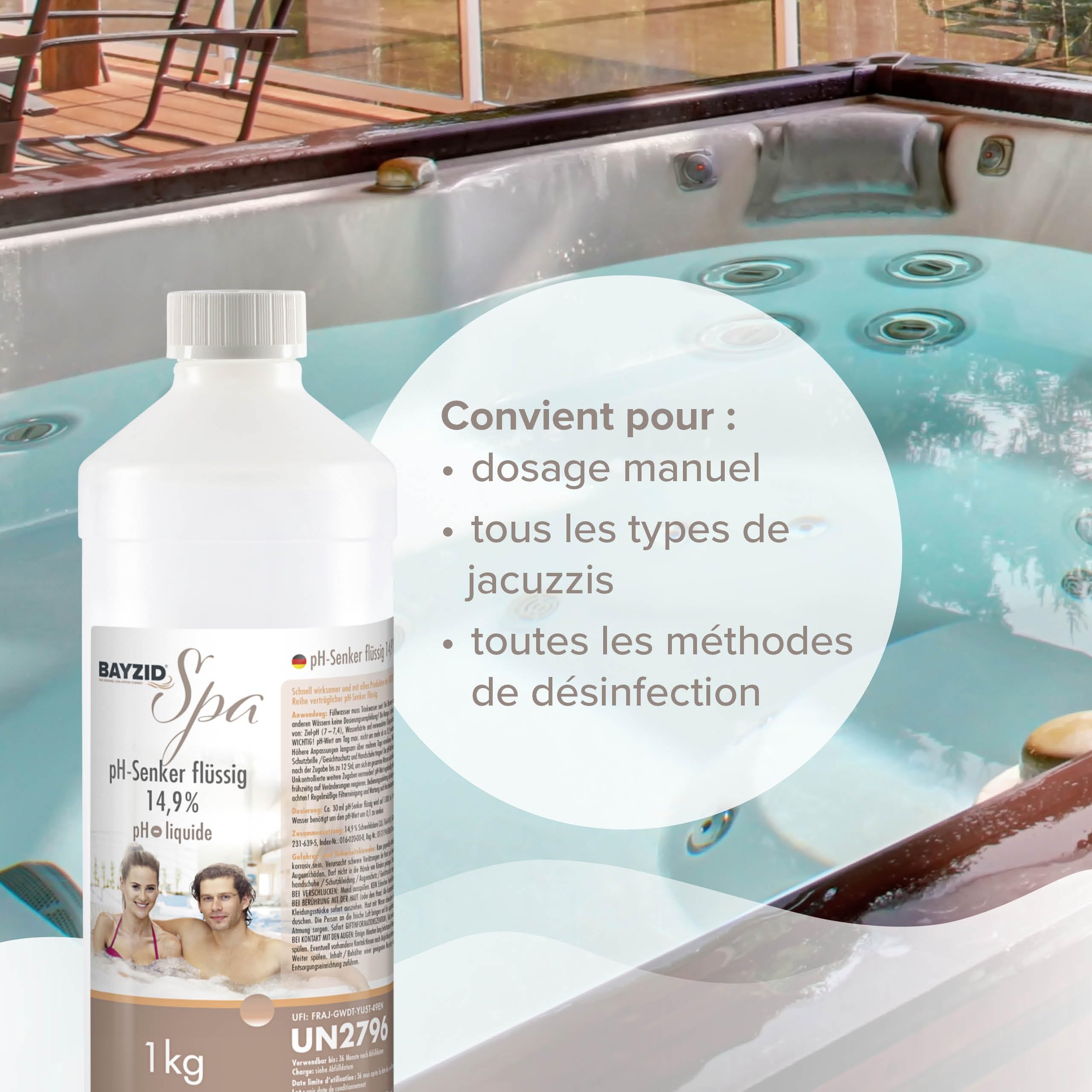 Höfer Chemie 6 x 1 kg Spa pH Réducteur Minus 14,9% pour Piscine