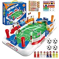 Tabletop Soccer Game for Kids, Mini Foosball Desktop Soccer Shootout Game with Dual Controls, Sound Effects & Scoreboard, Interactive 2-Player Family Game, Educational Toy for Boys Girls