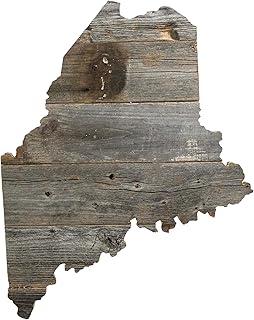 BARNWOODUSA Maine Rustic Farmhouse Wood State Sign Wall Home Décor ME Themed Gift for Natural Weathered Gray Reclaimed and Recycled Wood