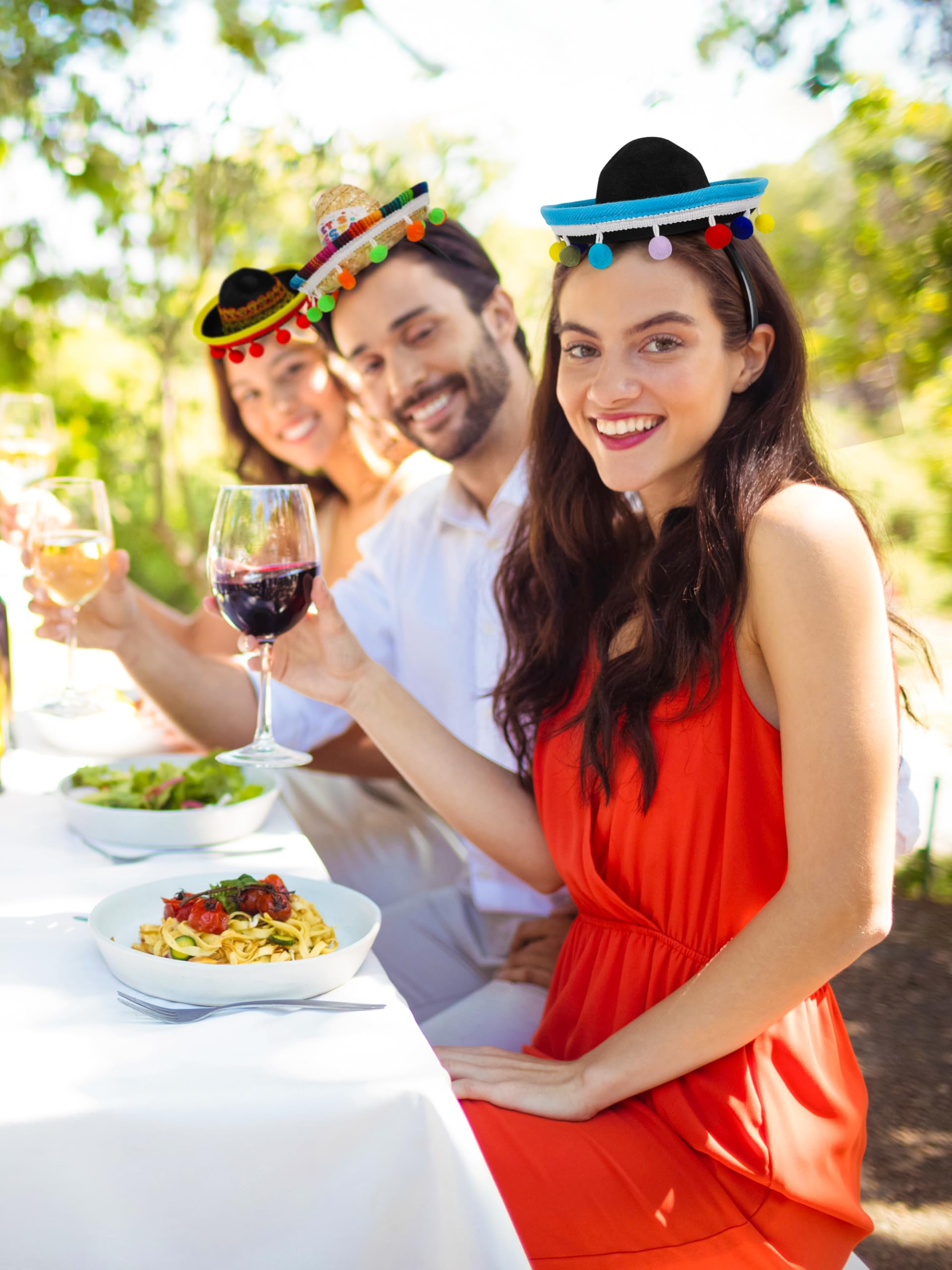 Sombreros de fiesta, diademas clásicas del Cinco de Mayo, sombrero de fiesta mexicana con diadema