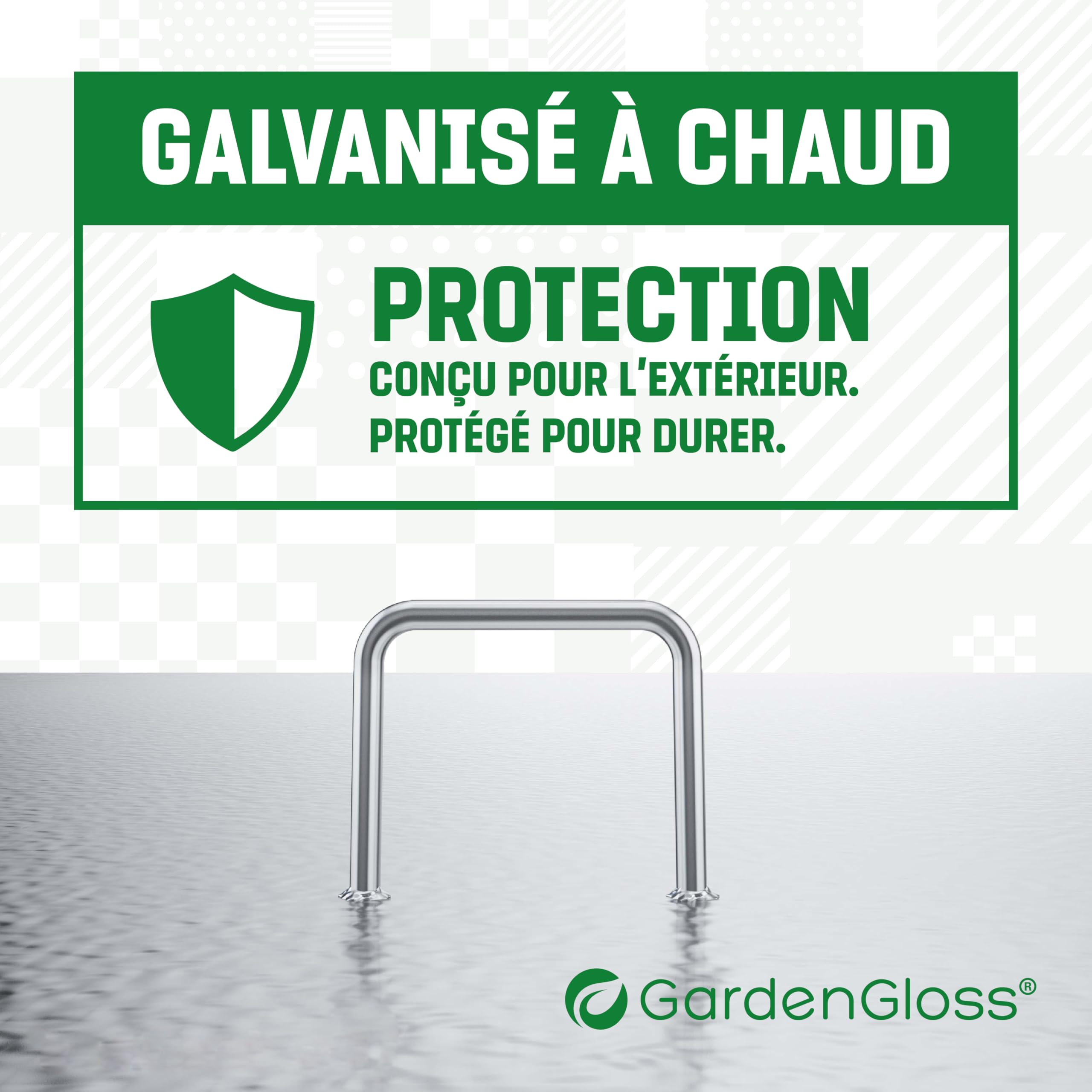 GardenGloss Sardines de Fixation en Acier Galvanisé pour Sols Très Durs (100 Pièces) - Agrafes de Fixation pour Toile de Paillage, Grillage et Tente - Long 200 mm, Larg 25 mm, Ø 3.8 mm