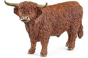 Schleich Farm World Realistic Highland Bull Cow Animal Figurine