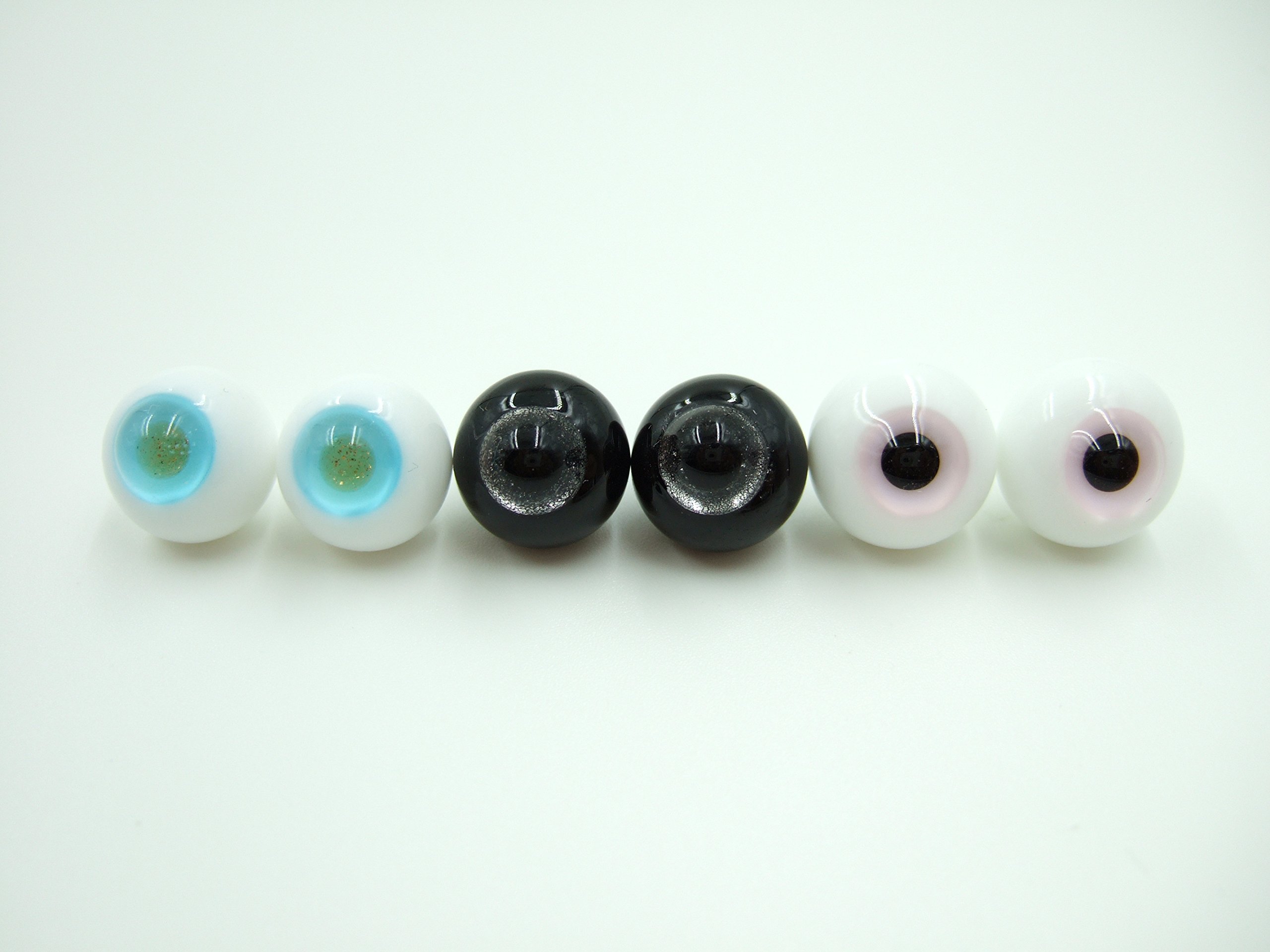 Amazon | ドールアイ グラスアイ ガラス製 ハンドメイド 12mm 3組6個