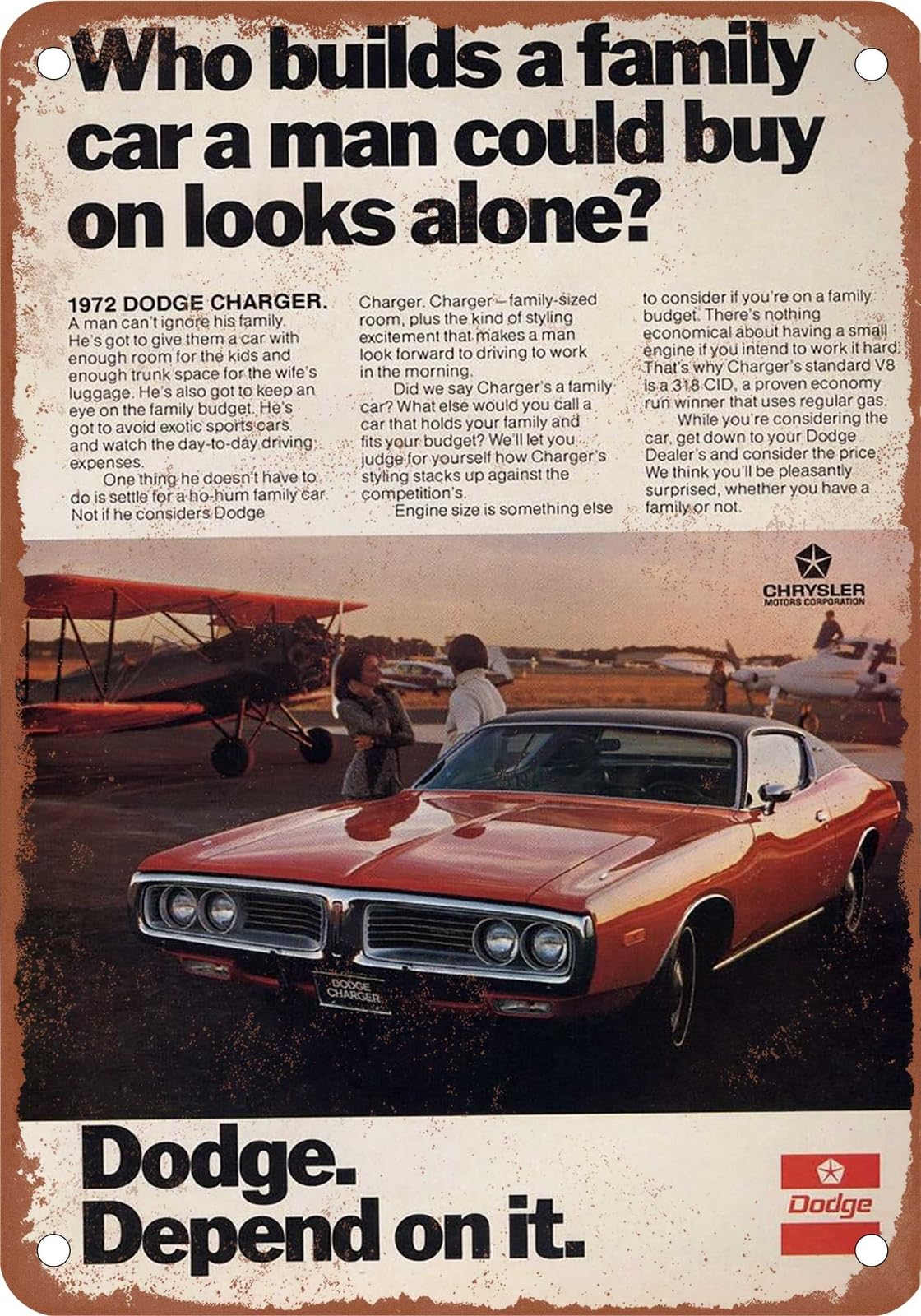 Miaomansenstore Metal Sign - 1972 Dodge Vintage Ad 02 - Old Retro Rusty Look Home Decor
