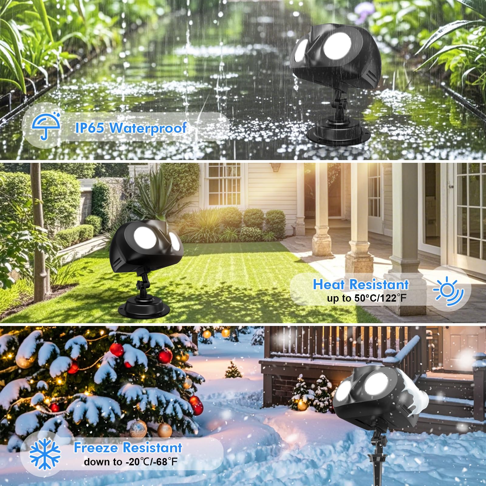 Proyector Luces Navidad, LED Proyector Copos de Nieve Lámpara de Proyección Navidad con Control Remoto, Impermeable IP65 Exterior y Interior, Decoración para Fiesta, Festivos, Navidad, Halloween