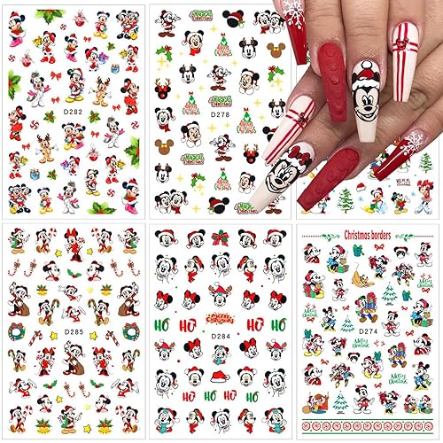 Christmas Nail Art Stickers Cute Christmas Nail Decals 3D Self-Adhesive