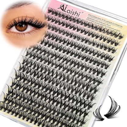 Lash Clusters Kit, DIY Cluster Extensiones de Pestañas 9-16mm, 30D, 280pcs Fluffy D Curl Natural Lashes-Natural Fake Cat Eye Wispy Individual Clusters(16MIX2-1-X) por Individual — capa do álbum