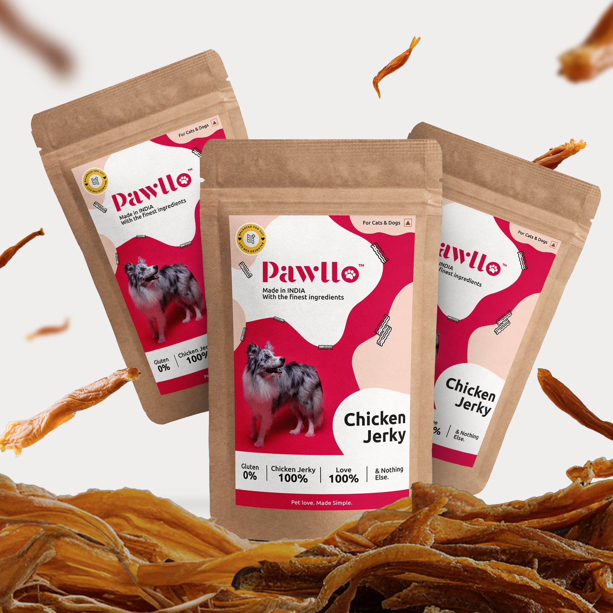 Pawllo Chicken Jerky for Dogs | Dog Treats | Meat Jerky for Dogs | Protien-Rich Dog Treats for Adult Dog | Treats for All Age & Breed Dogs Fully Natural Meat | Pack of 3 of 100 Gm Each (3) (B0CGTQWMK7) Amazon Price History, Amazon Price Tracker