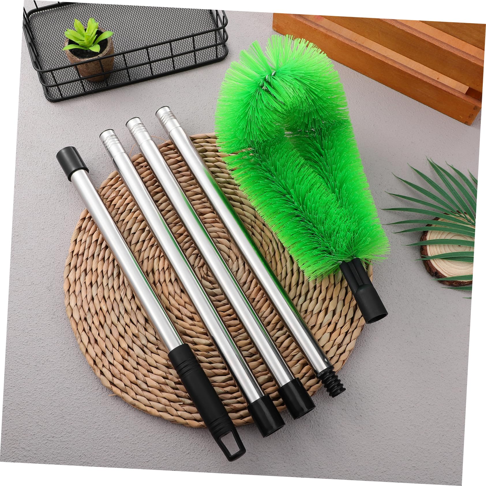 ABOOFAN 1juego Escobilla De Limpieza De Canalones Ajustable Varillas Extensibles Para Techos y Áreas De Difícil Acceso Herramientas De Limpieza Doméstica Para Mantener La Higiene Del