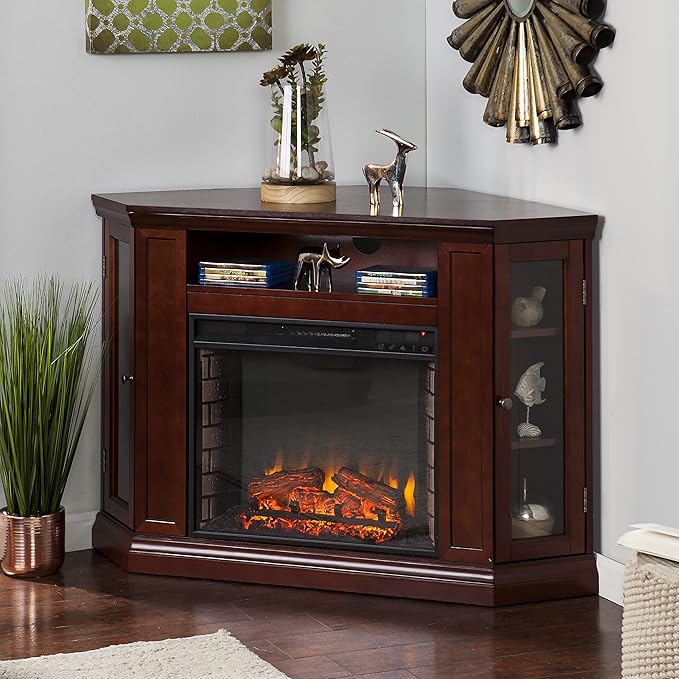 Soporte Esquinero Convertible con Chimenea Eléctrica SEI Furniture Cherry miniatura 2