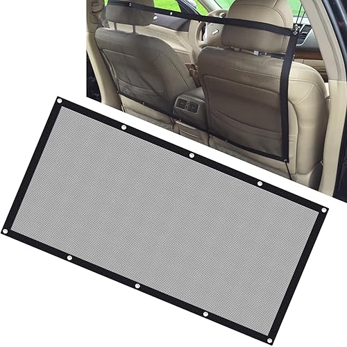 1 barrera para mascotas para automóvil, 45.27 x 24.4 pulgadas, malla para asiento trasero de vehículo, red divisora de automóvil con cuerda de