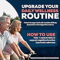 Vista 5 de Ayush Herbs Ashwagandha, suplemento de apoyo cognitivo ayurvédico, suplemento herbario Ashwagandha, 120 cápsulas vegetarianas