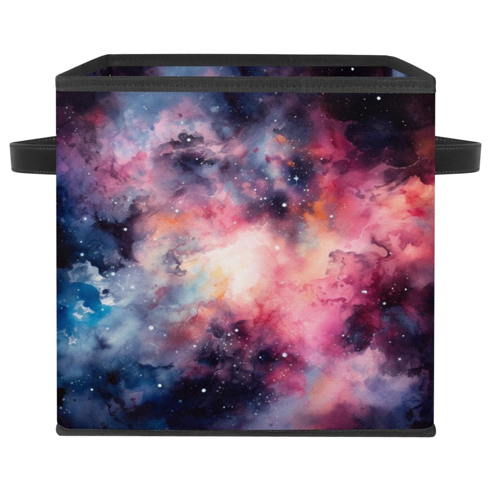 Boîte de rangement pliable avec poignées en cuir rose pour étagères