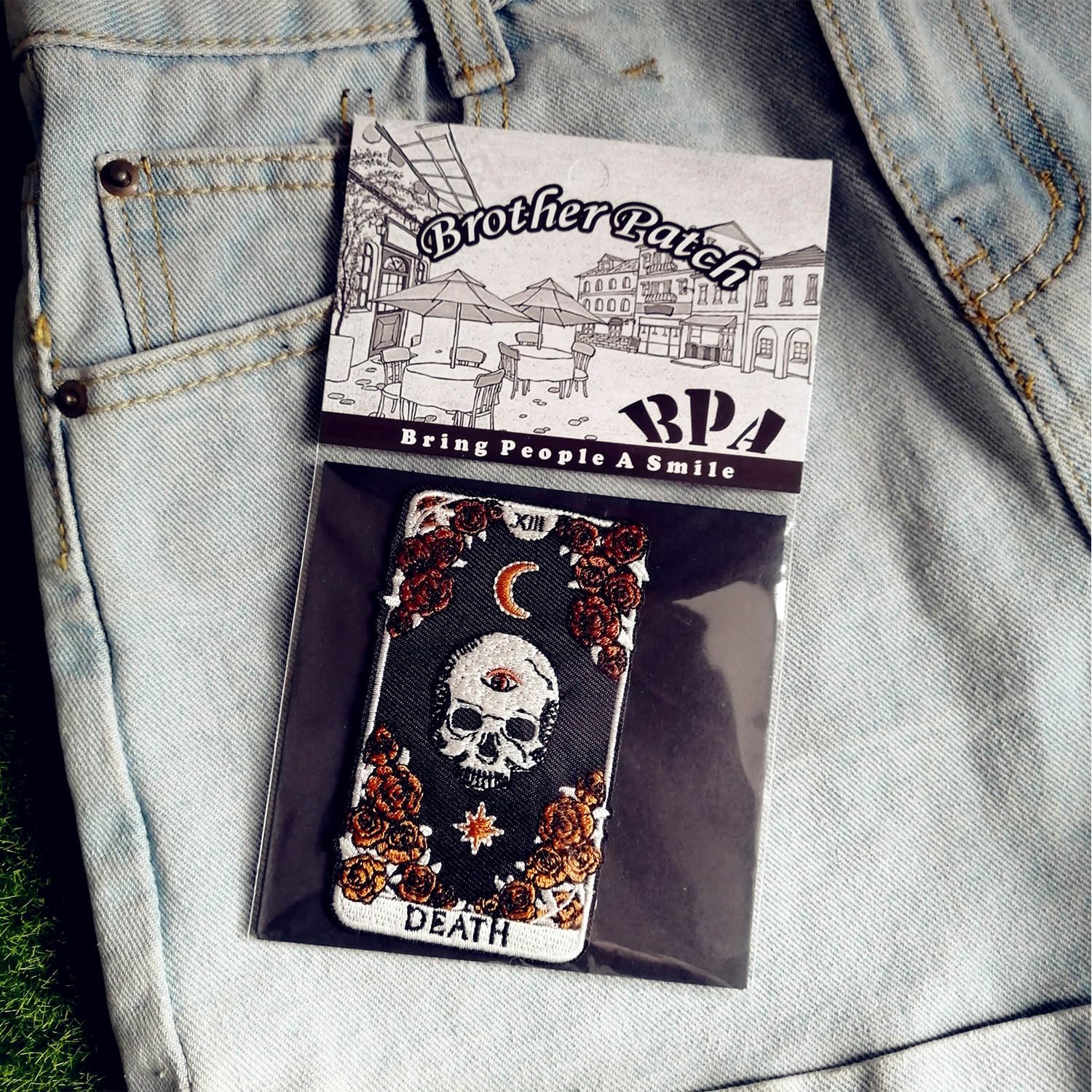 Toppe termoadesive con teschio horror per abbigliamento Toppe ricamate su vesti Giacca Toppa punk Toppa ricamata Adesivi per cucire fai da te  15
