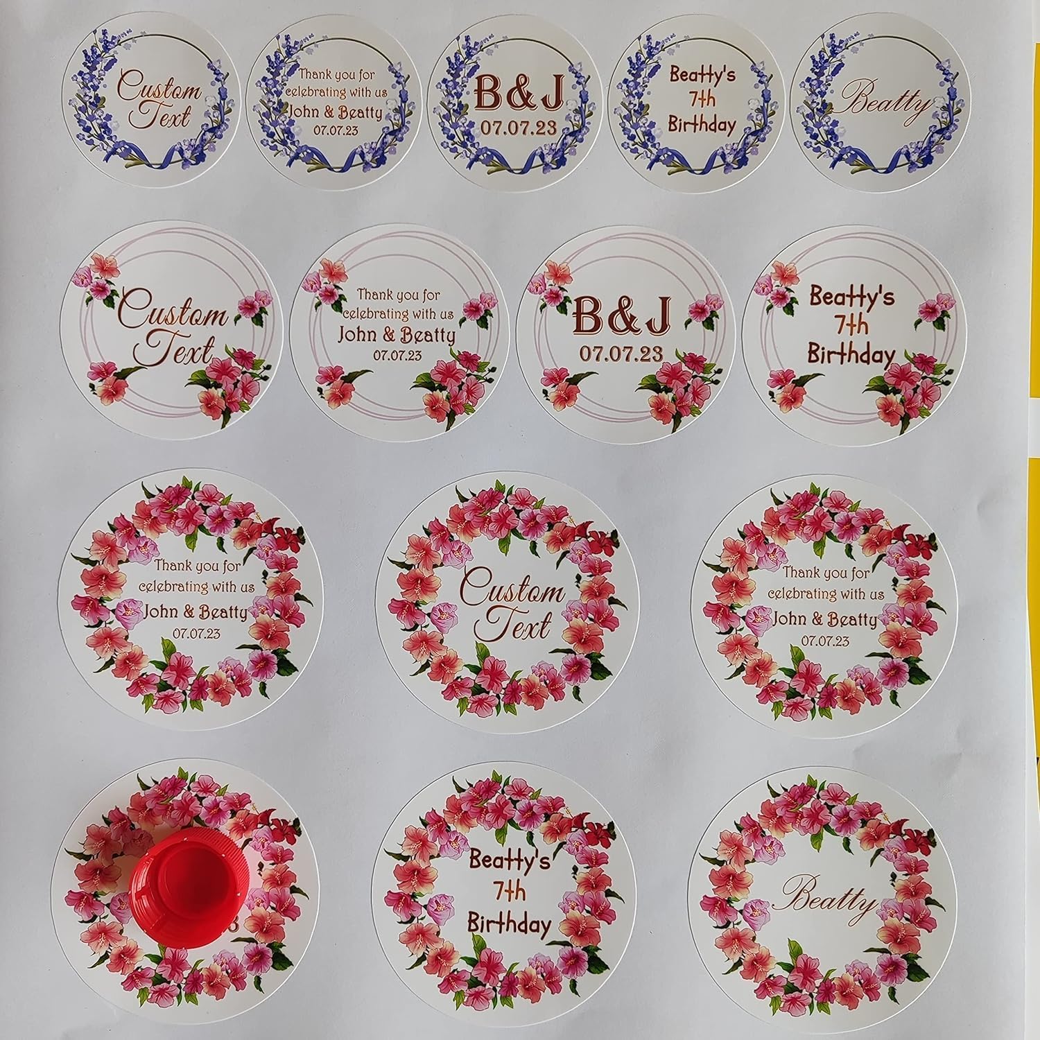 Made in USA Personalized Custom Round Stickers Labels Customized Waterproof Sticker for Business Logo Party Birthday Wedding Favors Baby Shower Bridal Handmade Family Gathering - Image 3