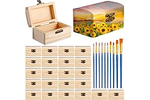 Chumia DIY Wooden Treasure Chest Box Craft