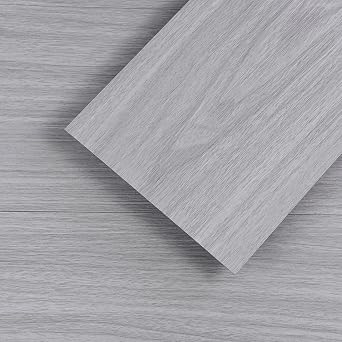 Light Grey Peel and Stick Floor Tile 12-Pack 18 Sq.Ft Luxury Thicken Vinyl Wood Plank Self Adhesive Waterproof DIY Flooring for Bedroom Bathroom Living Room
