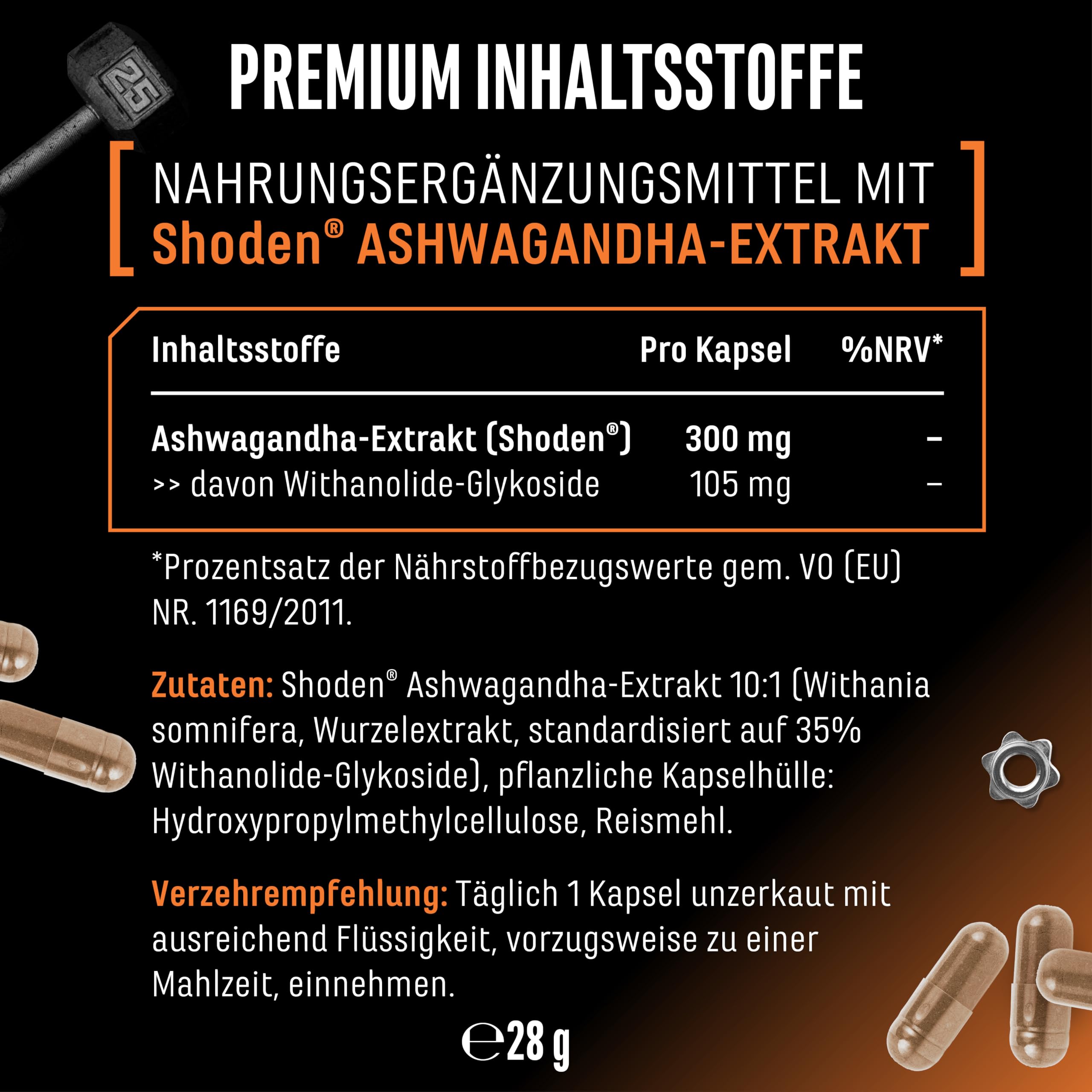 Ashwagandha Shoden® - 35% Withanolide Glykoside - Patentierter Ashwagandha Wurzelextrakt - Hohe Bioverfügbarkeit, hochdosiert, vegan - 60 Kapseln