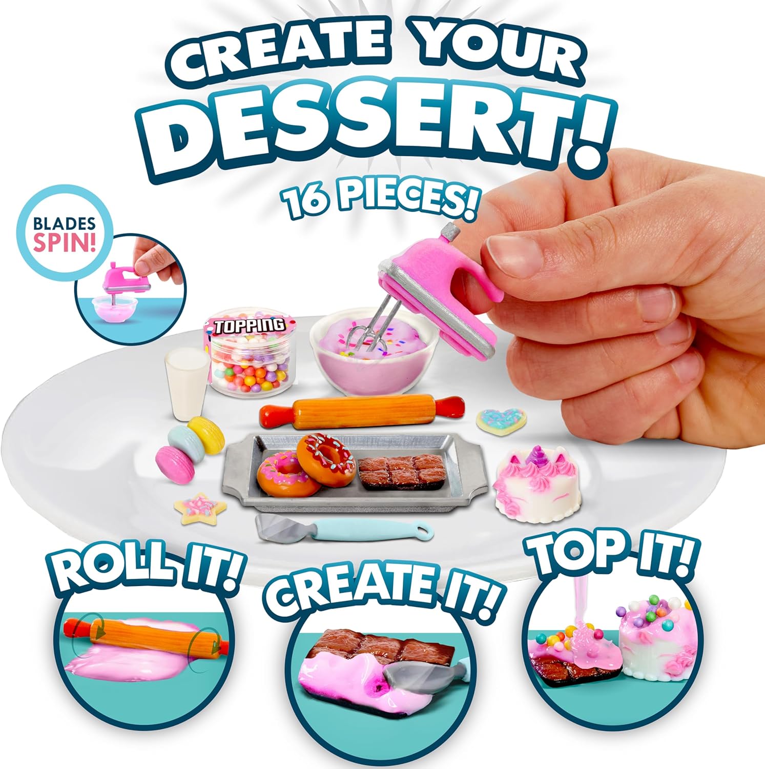 Totally Tiny Cook N’ Serve Food Sets, Sweet Treats, Kids Toys for Ages 4 Up by Just Play