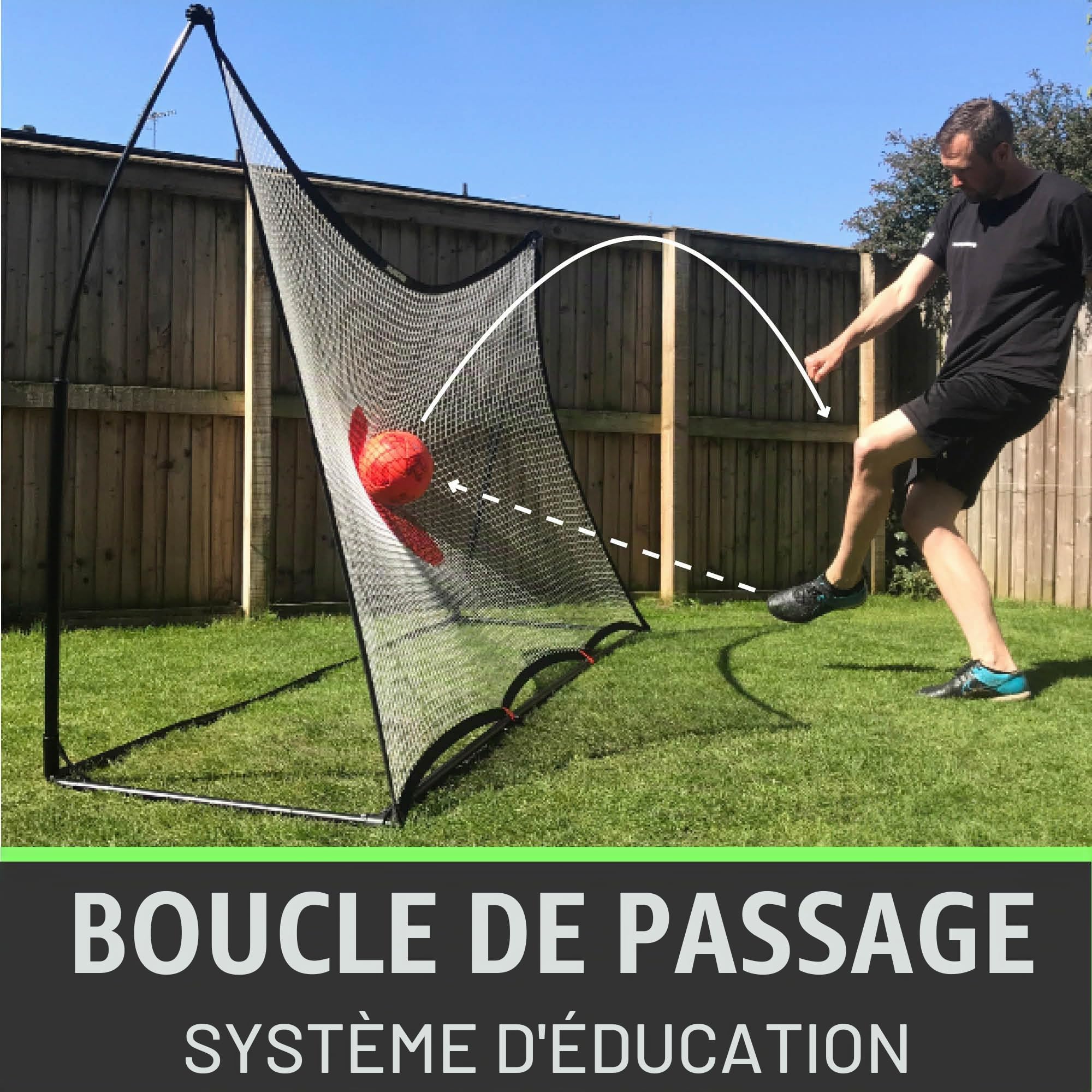 QUICKPLAY Spot Rebondisseur de Foot | Entrainement Ballon Multisport - Application d’Entrainement eCOACHE | Filet Rebondisseur de Ballon pour Le Contrôle et la Précision (3 Tailles)…