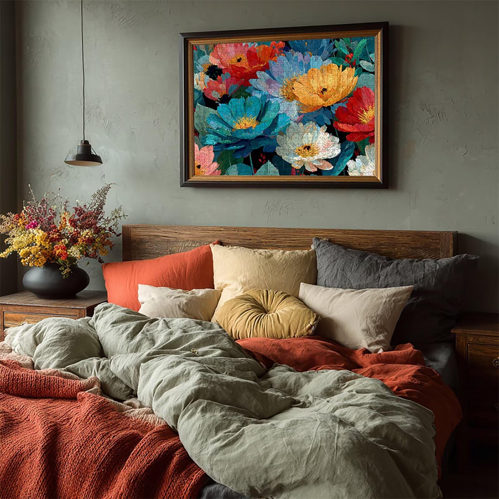 Puzzle kwiatowe 5000 sztuk dla dorosłych, drewniane puzzle z pudełkiem 156 x 105 cm, pomysł na prezent dla mężczyzn i kobiet, zabawne gry rodzinne, wykwintne pudełko na prezent, dekoracja do domu na