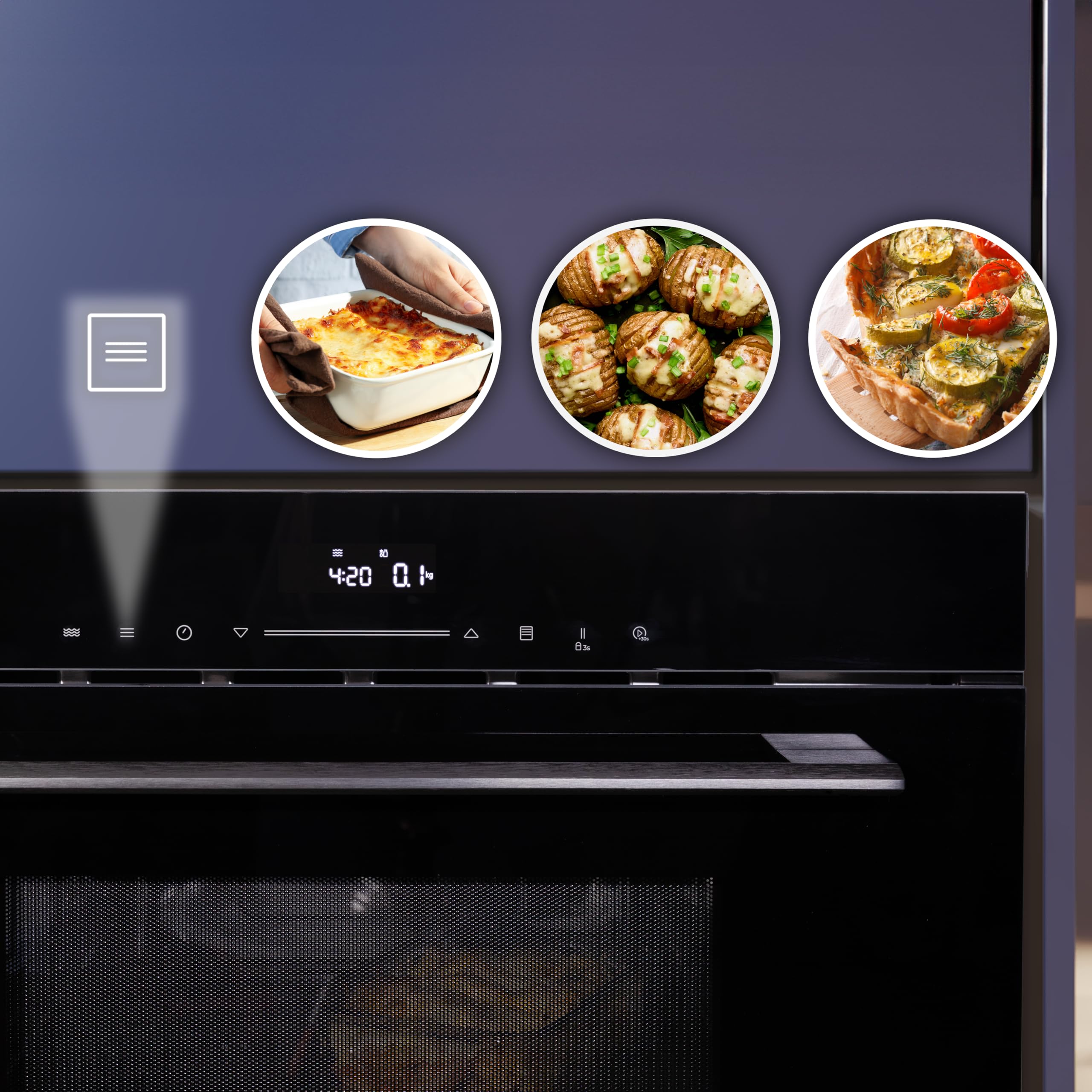 Cecotec Forno a microonde Integrabile 60 x 50 cm Bolero Hexa MWO703800 Line. 2300 W (max), 34 L, funzione microonde, convenzione, modalità griglia, defrost, menu automatico, velocità di cottura, timer